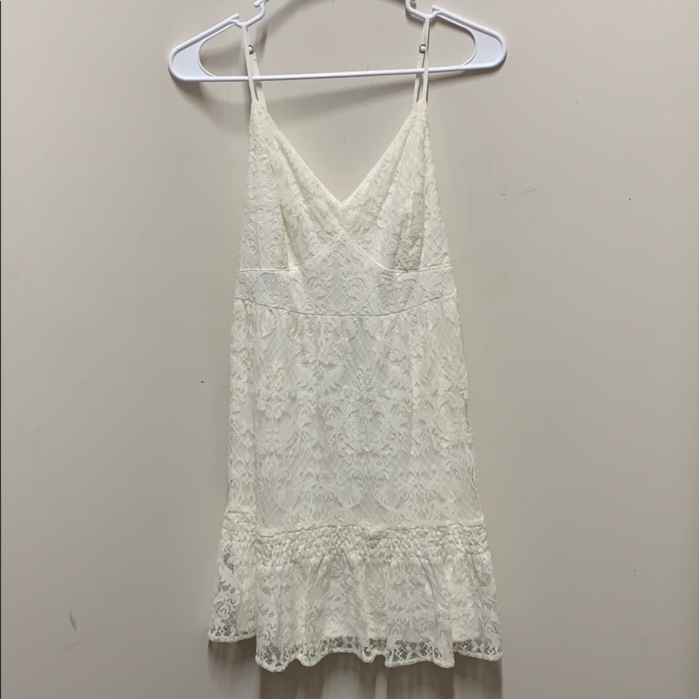 Hollister Medium White Lace Mini Dress
